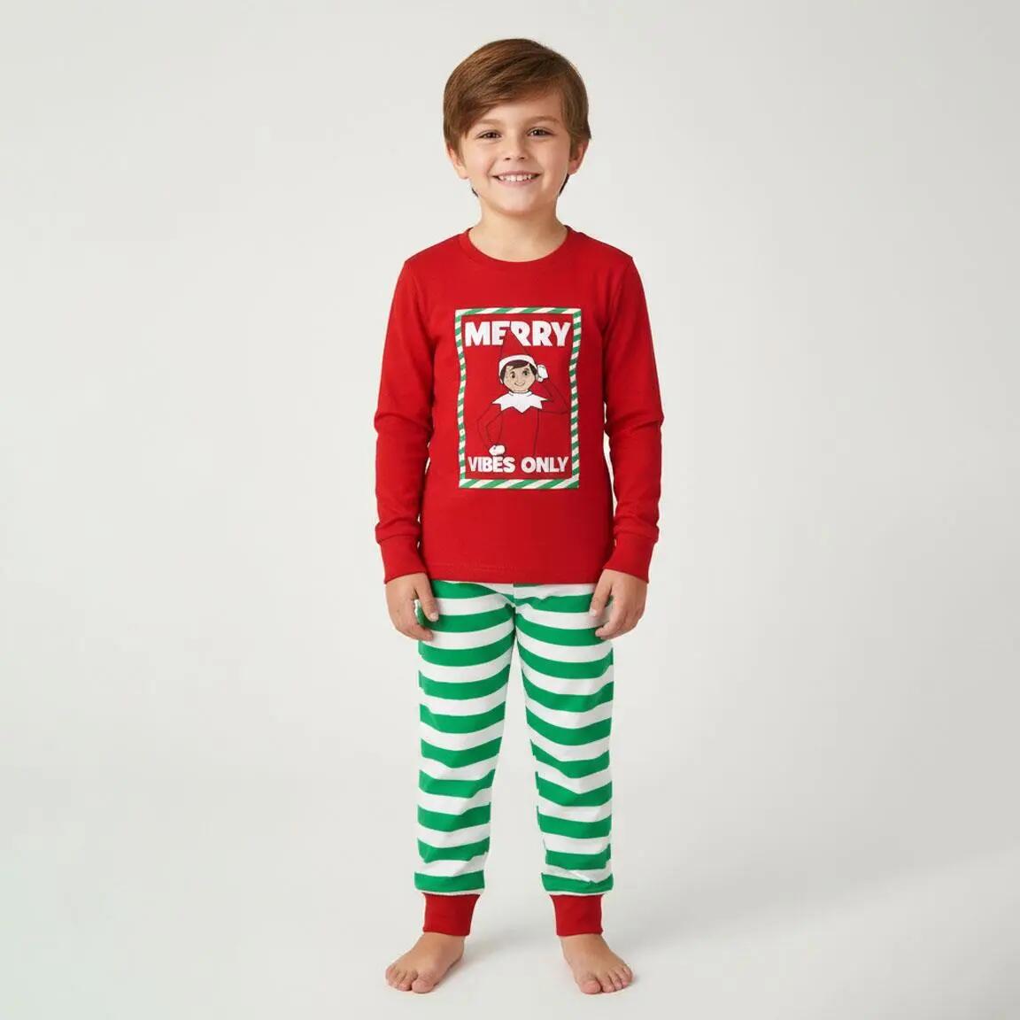 Pyjama Long Adulte The Elf Deux Pièces en Coton et Polyester Rouge 5/6