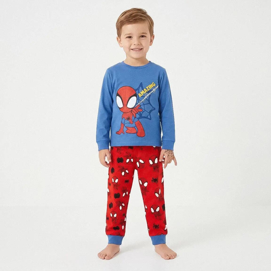 Pyjama Long Enfant Spidey Deux Pièces en Coton et Polyester Bleu 4/6