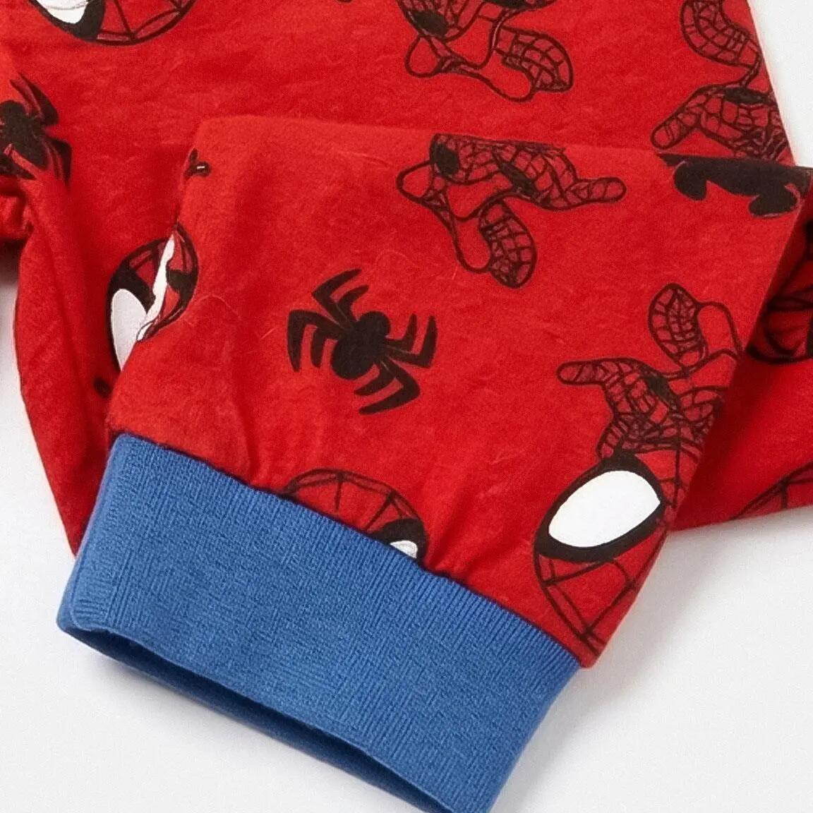 Pyjama Long Enfant Spidey Deux Pièces en Coton et Polyester Bleu 3/6