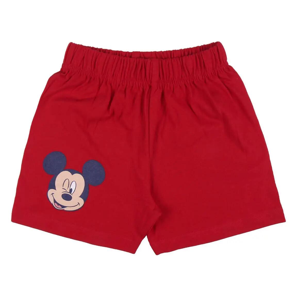 Pyjama Court Enfant Mickey Deux Pièces en Coton Rouge 4/5