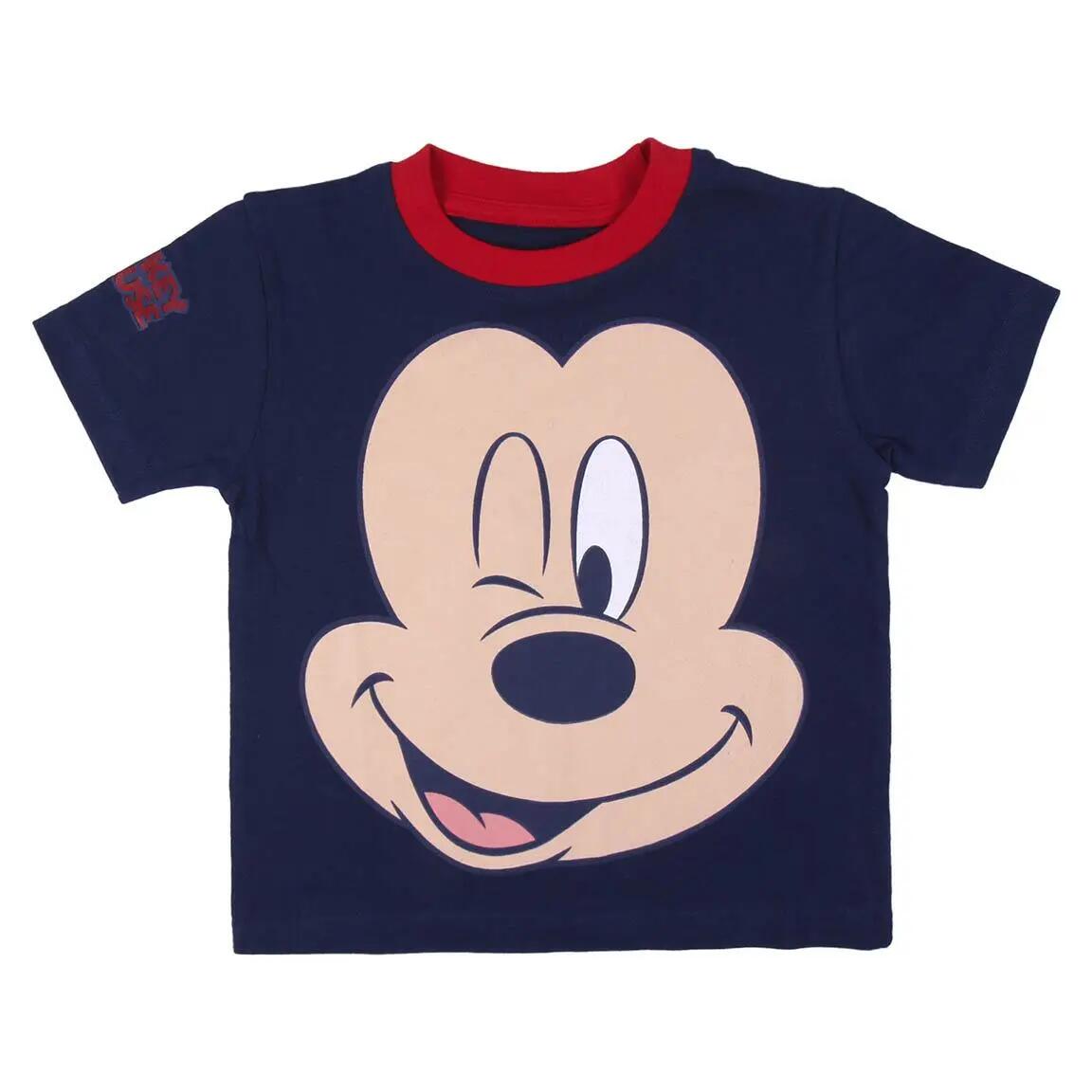 Pyjama Court Enfant Mickey Deux Pièces en Coton Rouge 2/5