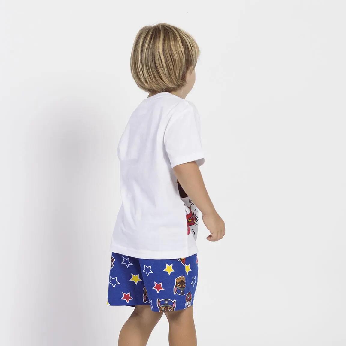 Pyjama Court Enfant Paw Patrol Deux Pièces en Coton Bleu 3/5