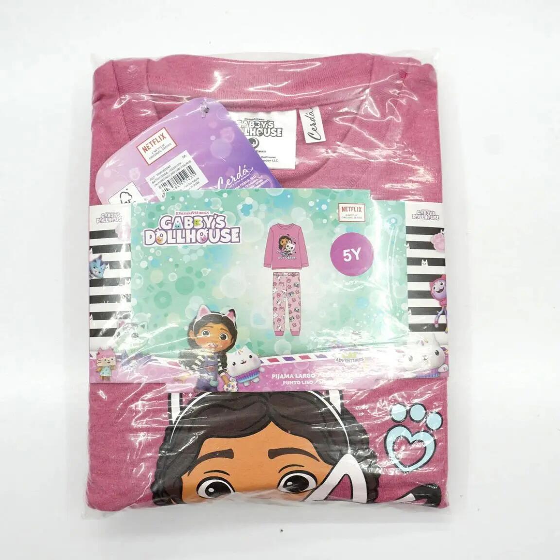Pyjama Long Enfant Gabby's Dollhouse Deux Pièces en Coton et Polyester Rose 6/6