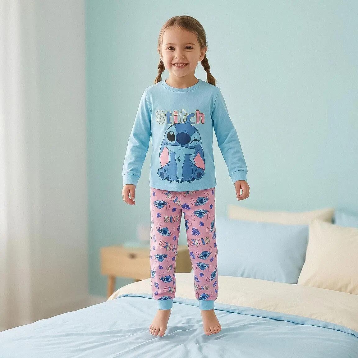 Pyjama Lang Kinder Stitch Tweedelig van Katoen en Polyester Blauw 6/6