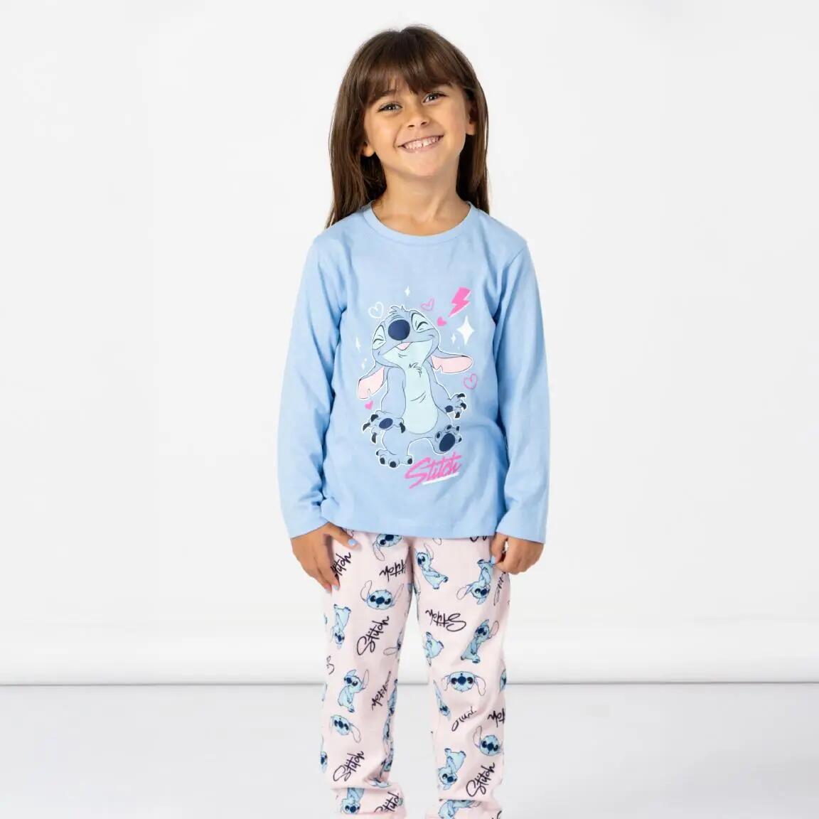 Pyjama Lang Kinder Stitch Tweedelig van Katoen Blauw 6/6
