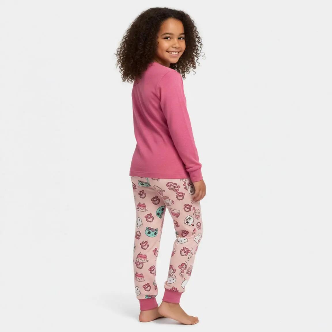 Pyjama Long Enfant Gabby's Dollhouse Deux Pièces en Coton et Polyester Rose 5/6