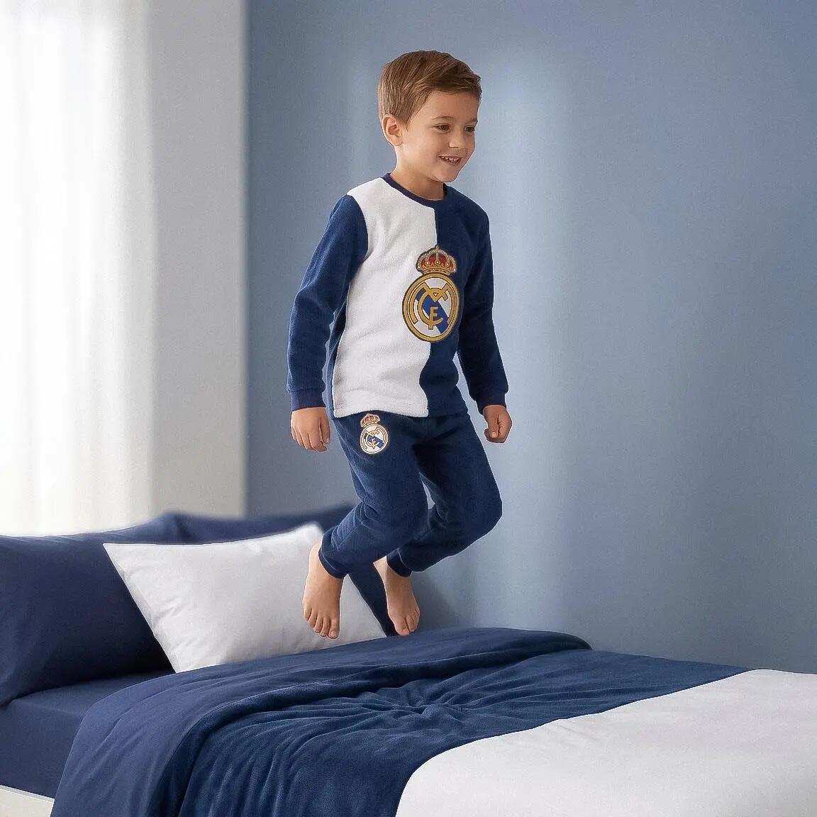 Pijama Largo Infantil Real Madrid de Dos Piezas de Poliéster Azul Marino 6/6