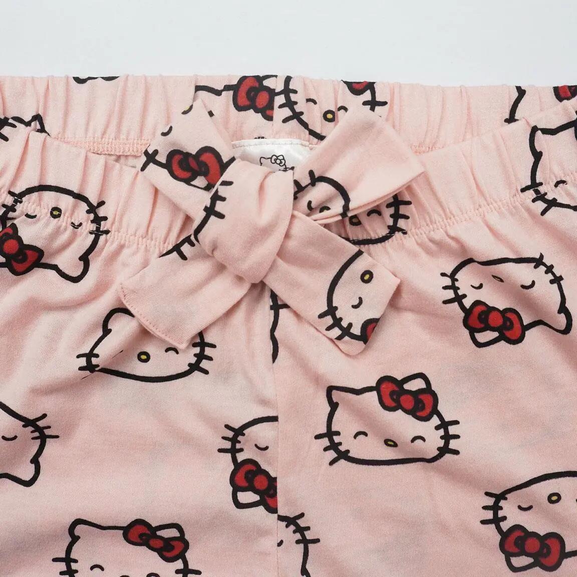 Pyjama Lang Volwassenen Hello Kitty Tweedelig van Katoen en Polyester Roze 5/6