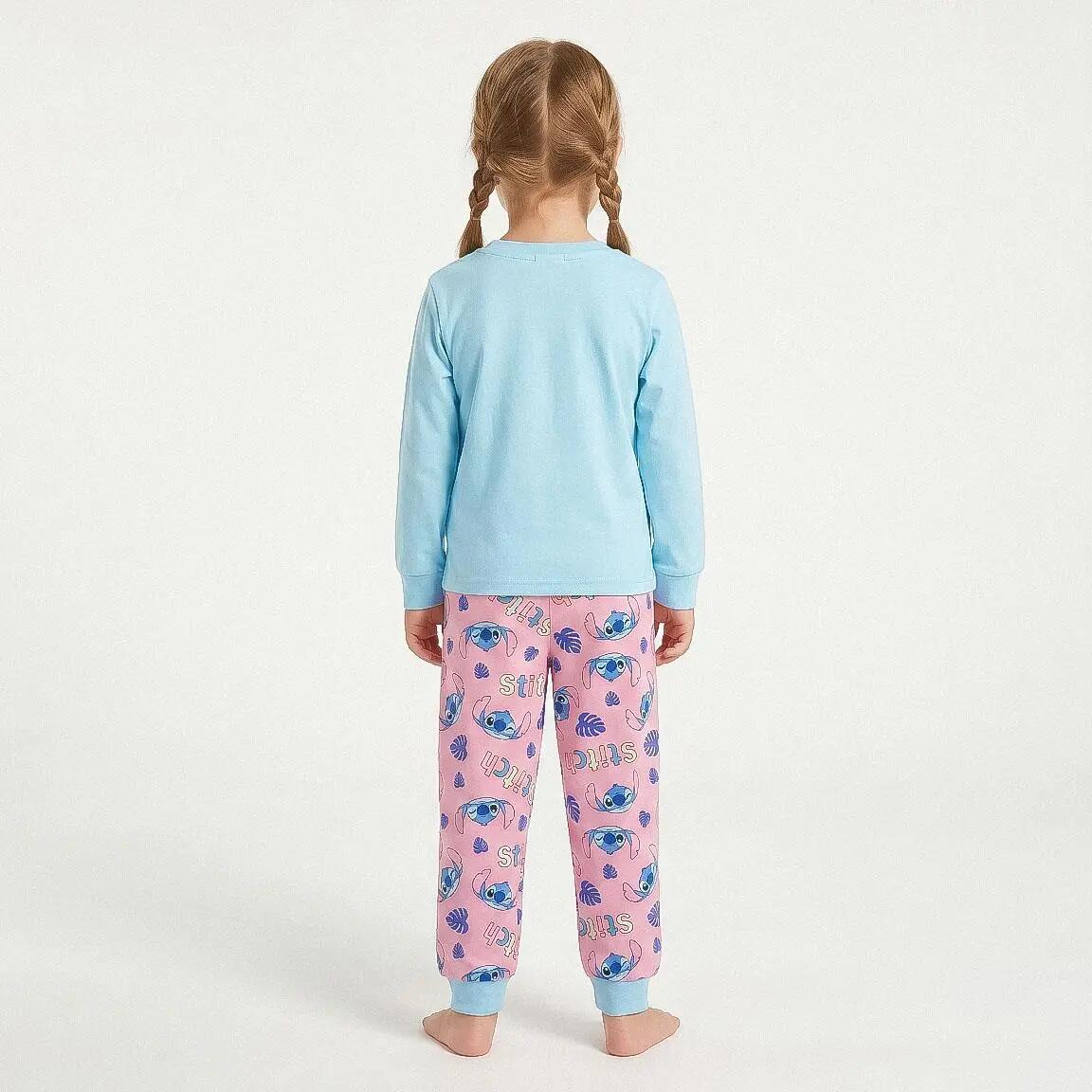Pyjama Lang Kinder Stitch Tweedelig van Katoen en Polyester Blauw 5/6
