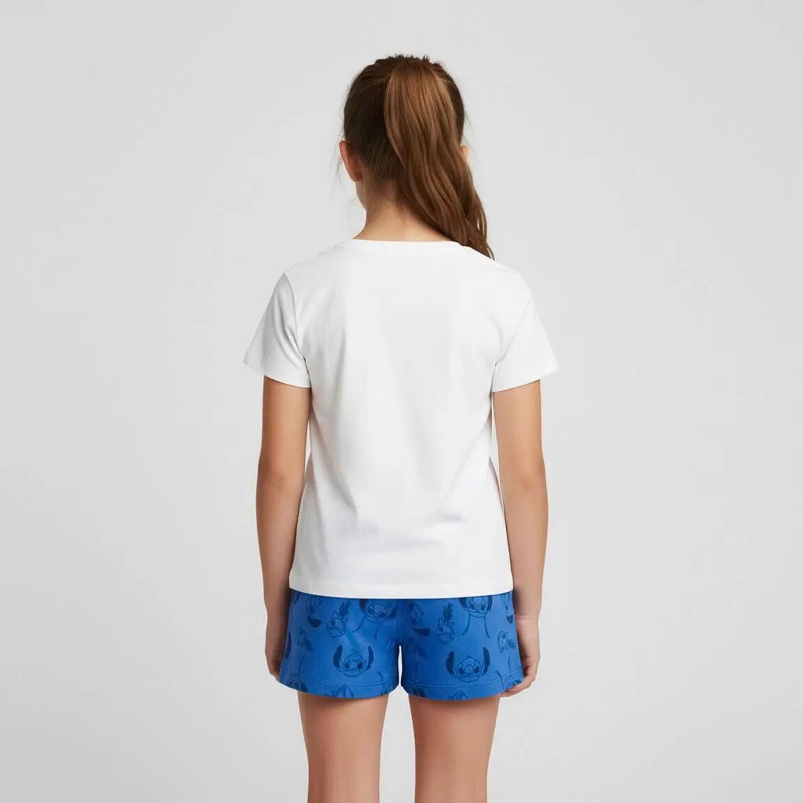 Pyjama Kort Kinder Stitch Tweedelig van Katoen Wit 6/6