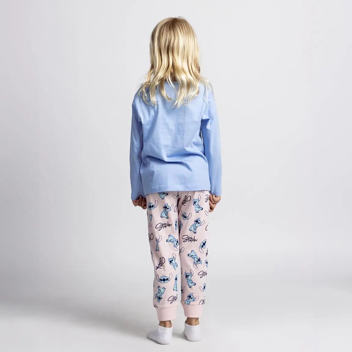 Pyjama Lang Kinder Stitch Tweedelig van Katoen Blauw 5/6