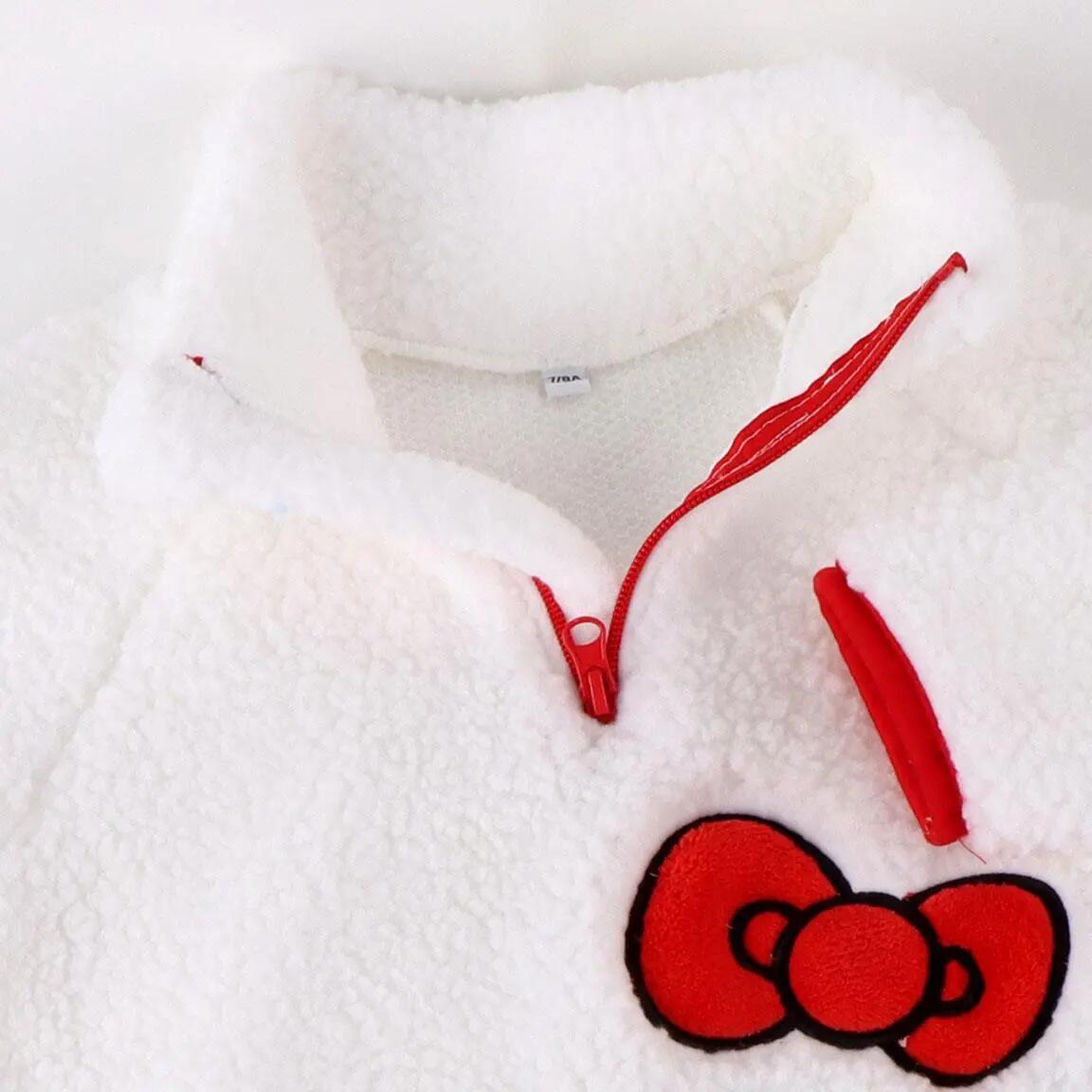 Schlafanzug Lang Kinder Hello Kitty Zweiteilig aus Polyester Weiß 3/3
