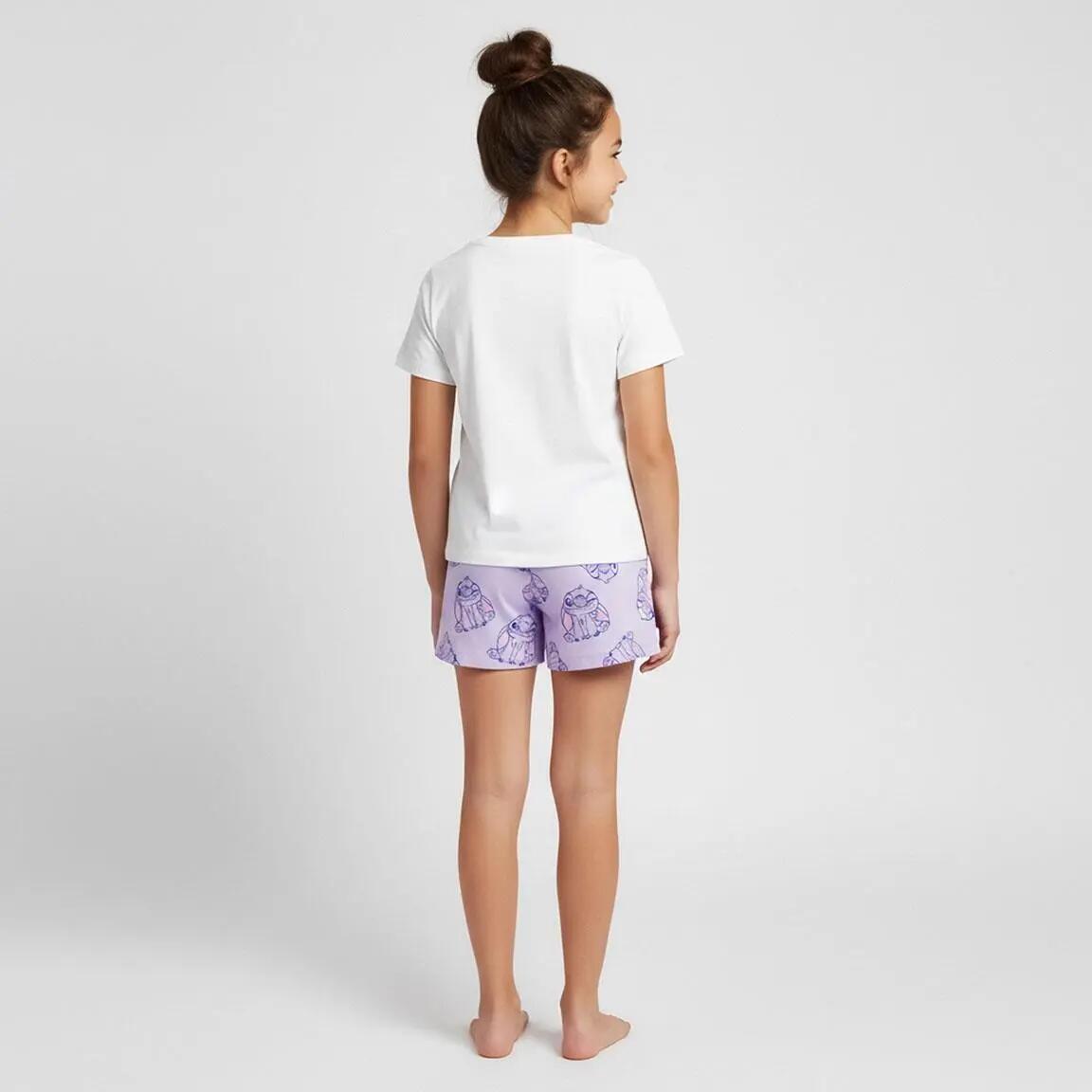 Pyjama Kort Kinder Stitch Tweedelig van Katoen Lila 6/6