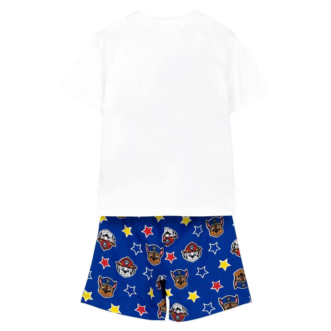 Pyjama Court Enfant Paw Patrol Deux Pièces en Coton Bleu 2/5