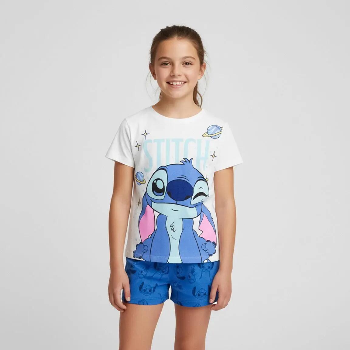 Pyjama Kort Kinder Stitch Tweedelig van Katoen Wit 5/6