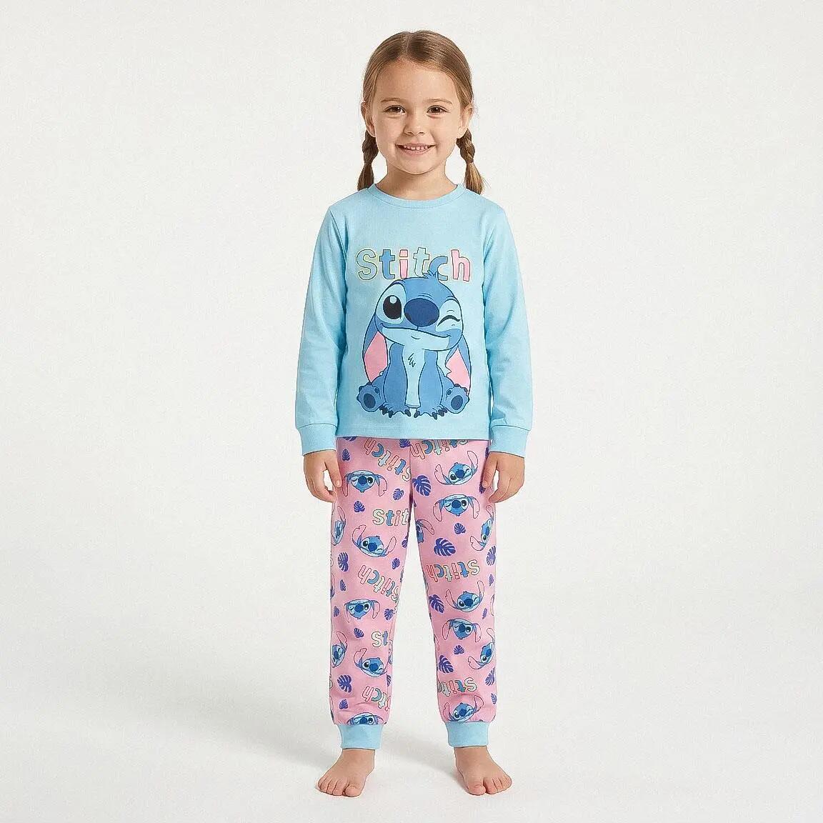 Pyjama Lang Kinder Stitch Tweedelig van Katoen en Polyester Blauw 4/6