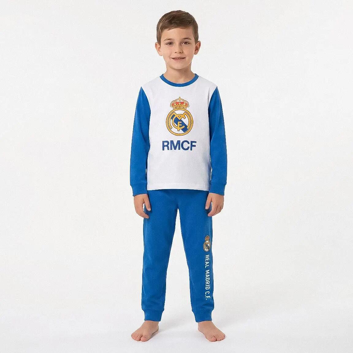 Pijama Largo Infantil Real Madrid de Dos Piezas de Algodón y Poliéster Blanco 4/6