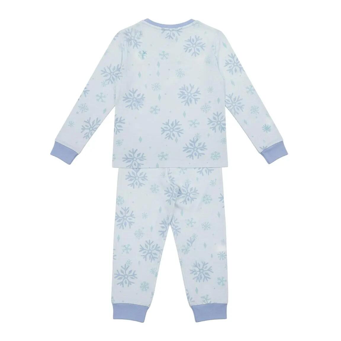 Pijama Largo Infantil Frozen de Dos Piezas de Algodón y Poliéster Azul Claro 2/6