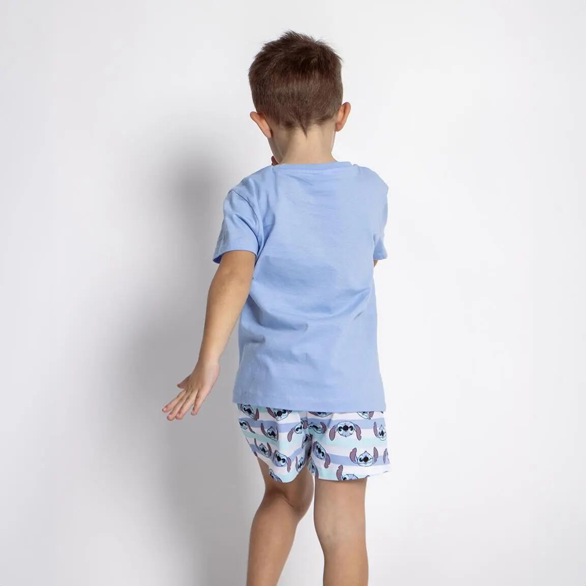 Pyjama Kort Kinder Stitch Tweedelig van Katoen Blauw 6/6