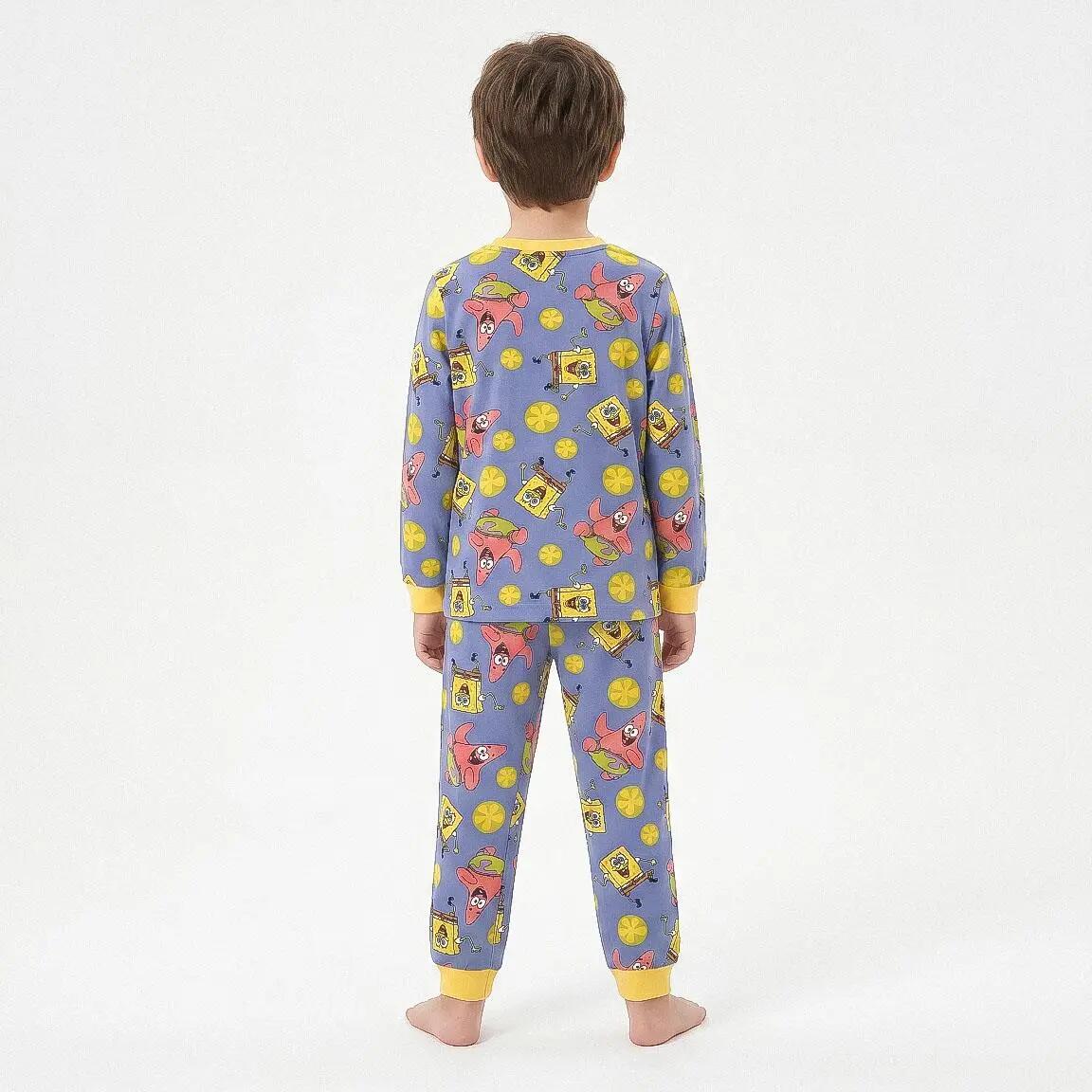Pyjama Long Enfant Bob Esponja Deux Pièces en Polyester Bleu 5/6