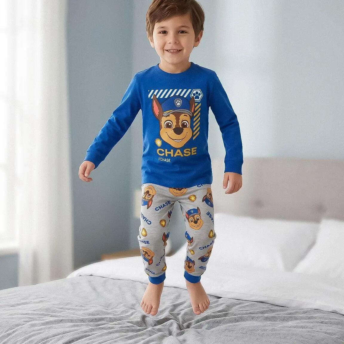 Pyjama Long Enfant Paw Patrol Deux Pièces en Coton et Polyester Bleu 6/6