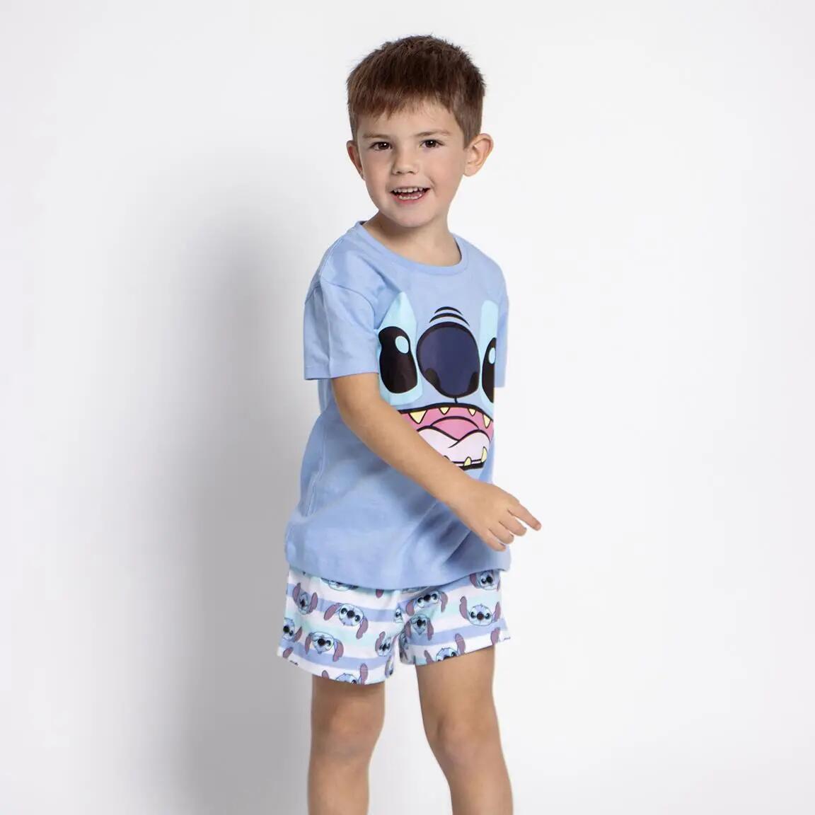 Pyjama Kort Kinder Stitch Tweedelig van Katoen Blauw 5/6
