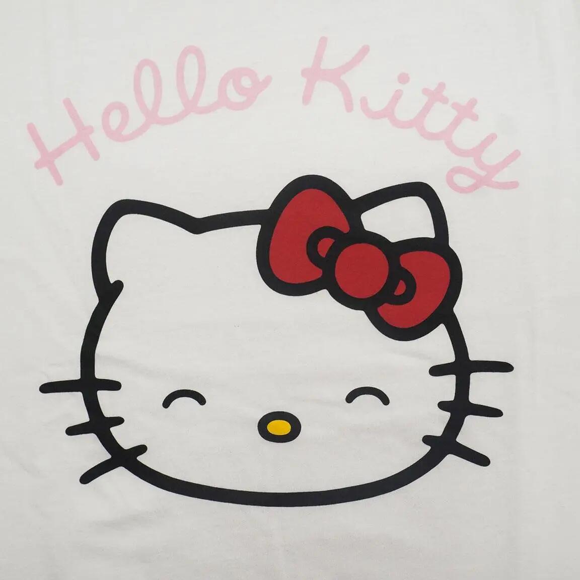 Pyjama Lang Volwassenen Hello Kitty Tweedelig van Katoen en Polyester Roze 3/6