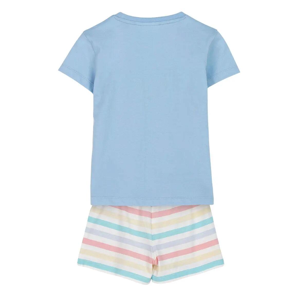 Pijama Corto Infantil Frozen de Dos Piezas de Algodón Azul Claro 2/5
