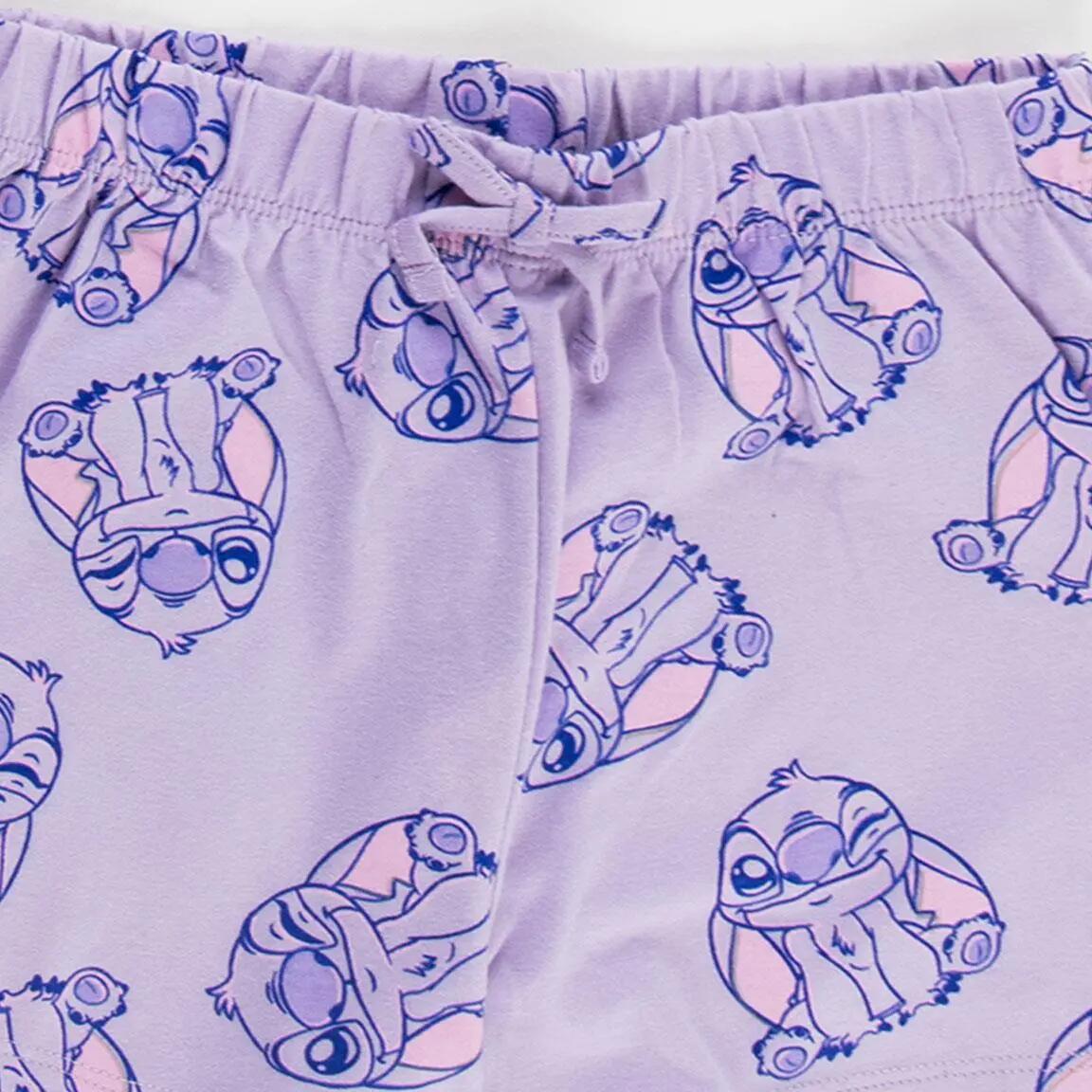 Pyjama Kort Kinder Stitch Tweedelig van Katoen Lila 4/6