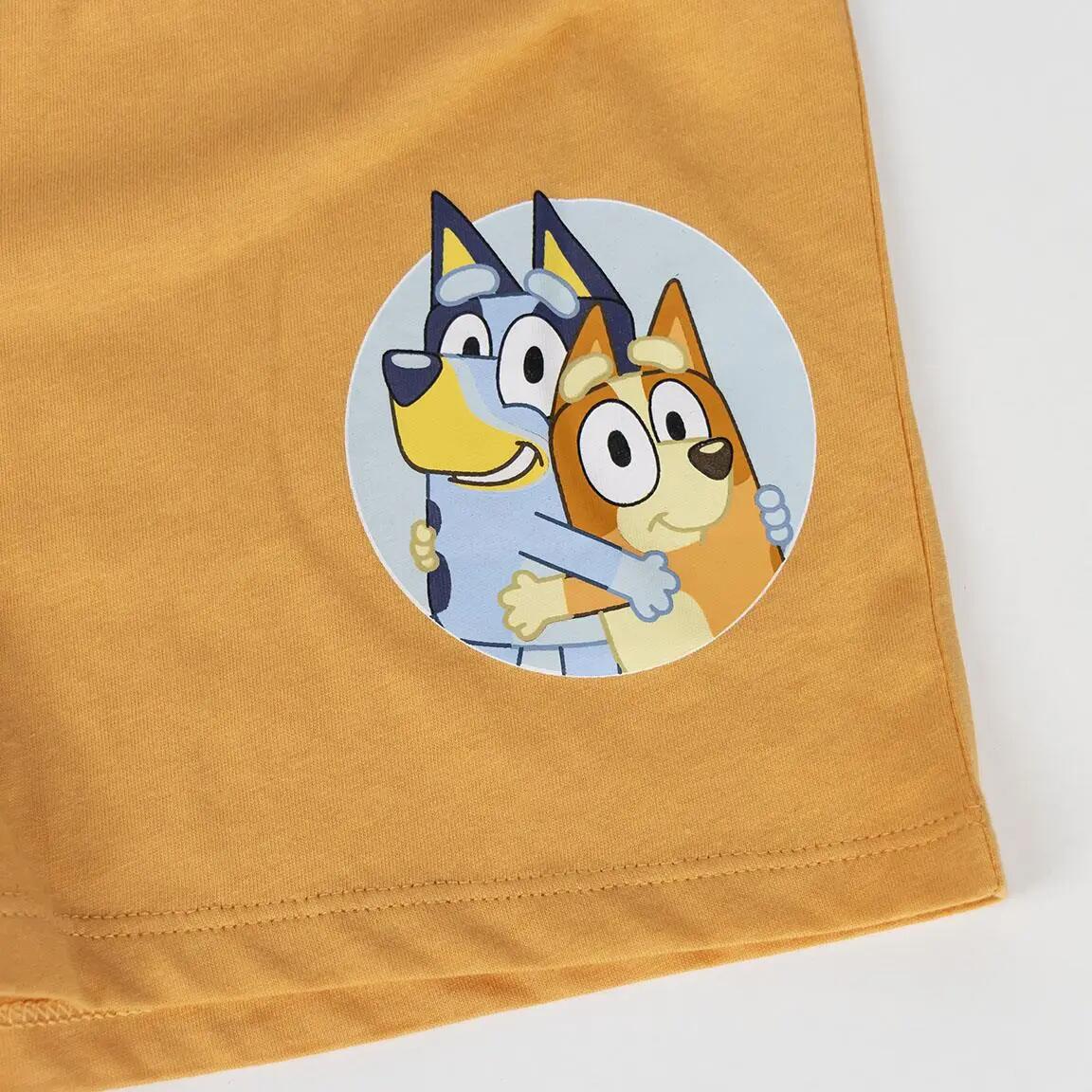 Pijama Corto Infantil Bluey de Dos Piezas de Algodón Azul Claro 4/6