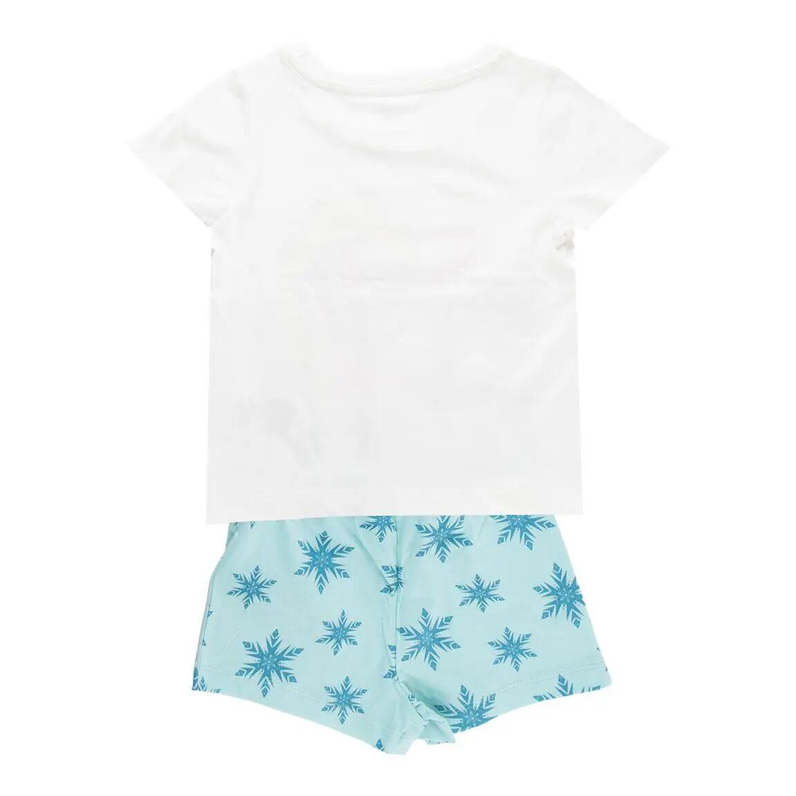 Pijama Corto Infantil Frozen de Dos Piezas de Algodón Blanco 2/6