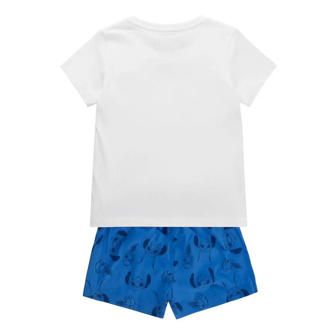 Pyjama Kort Kinder Stitch Tweedelig van Katoen Wit 2/6