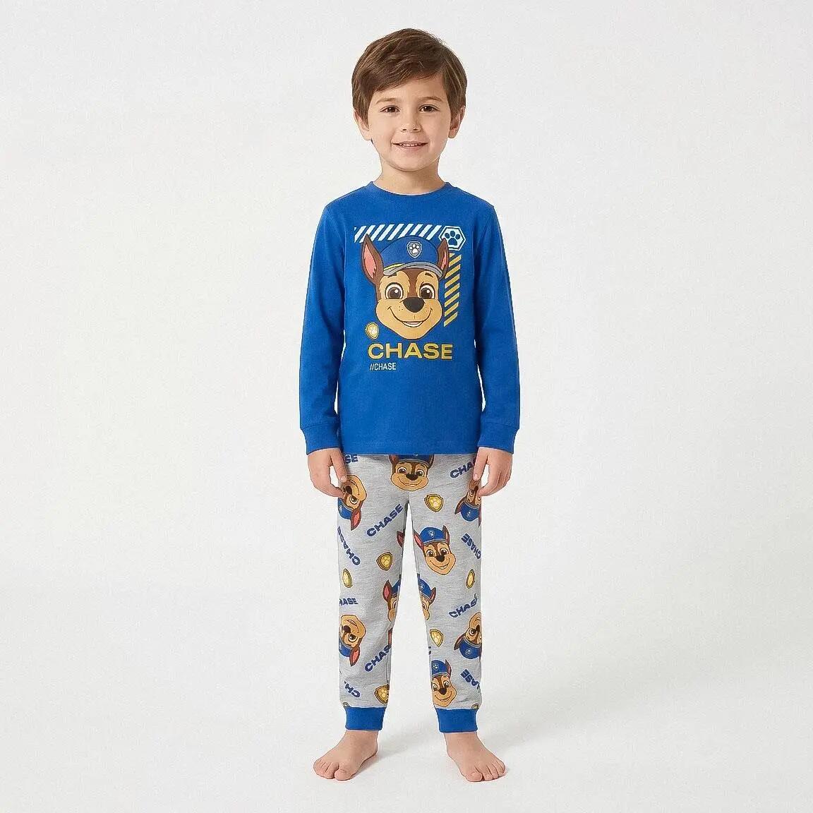 Pyjama Long Enfant Paw Patrol Deux Pièces en Coton et Polyester Bleu 4/6