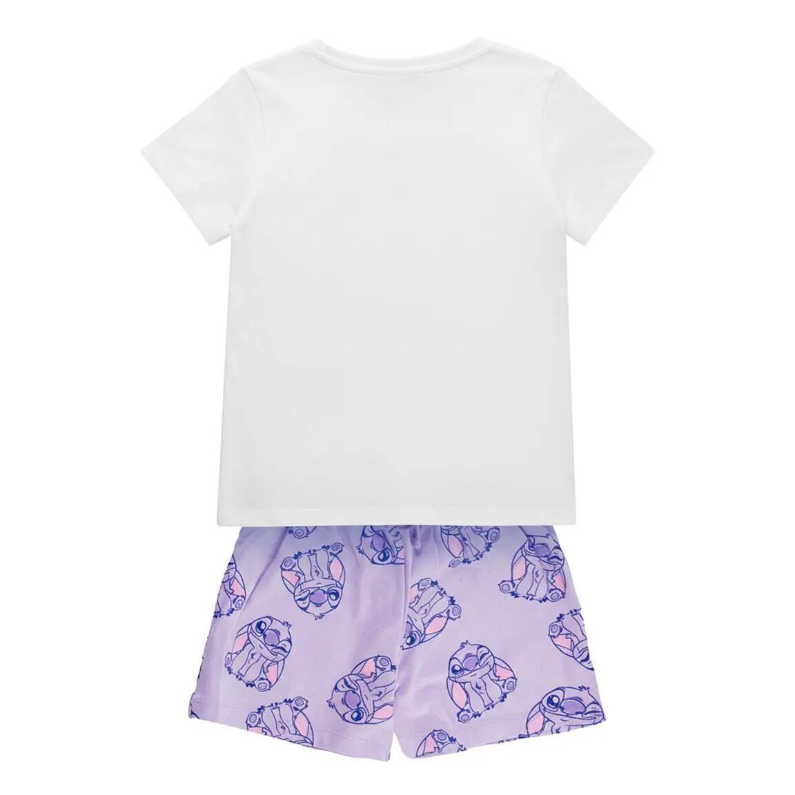 Pyjama Kort Kinder Stitch Tweedelig van Katoen Lila 2/6