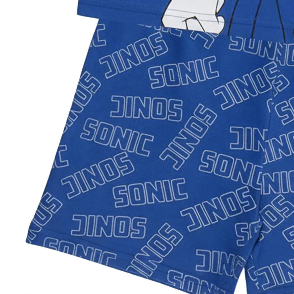 Schlafanzug Kurz Kinder Sonic Zweiteilig aus Baumwolle Blau 4/6