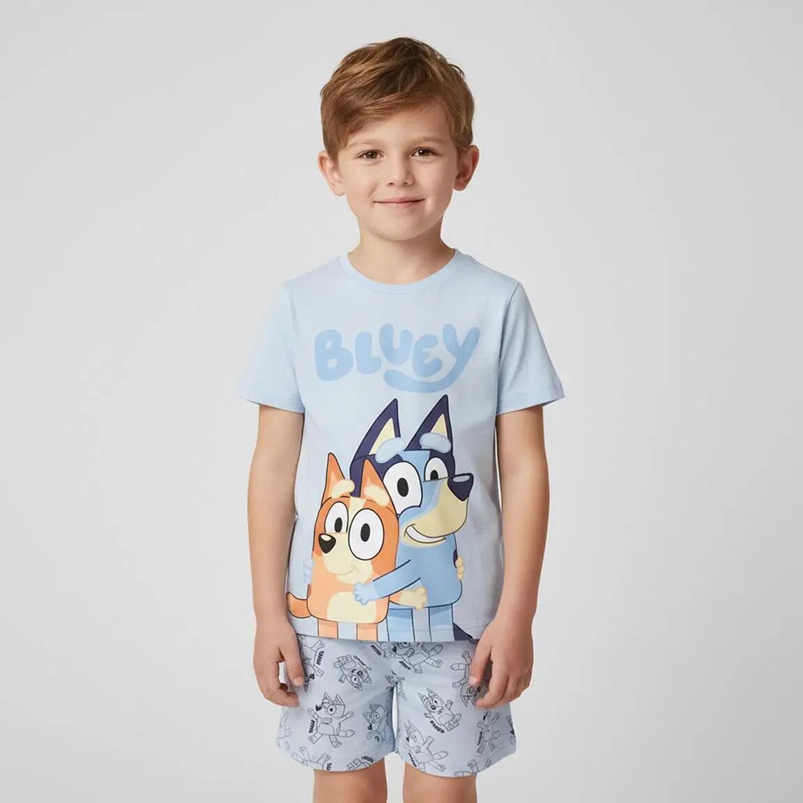 Pyjama Kort Kinder Bluey Tweedelig van Katoen Lichtblauw 5/6