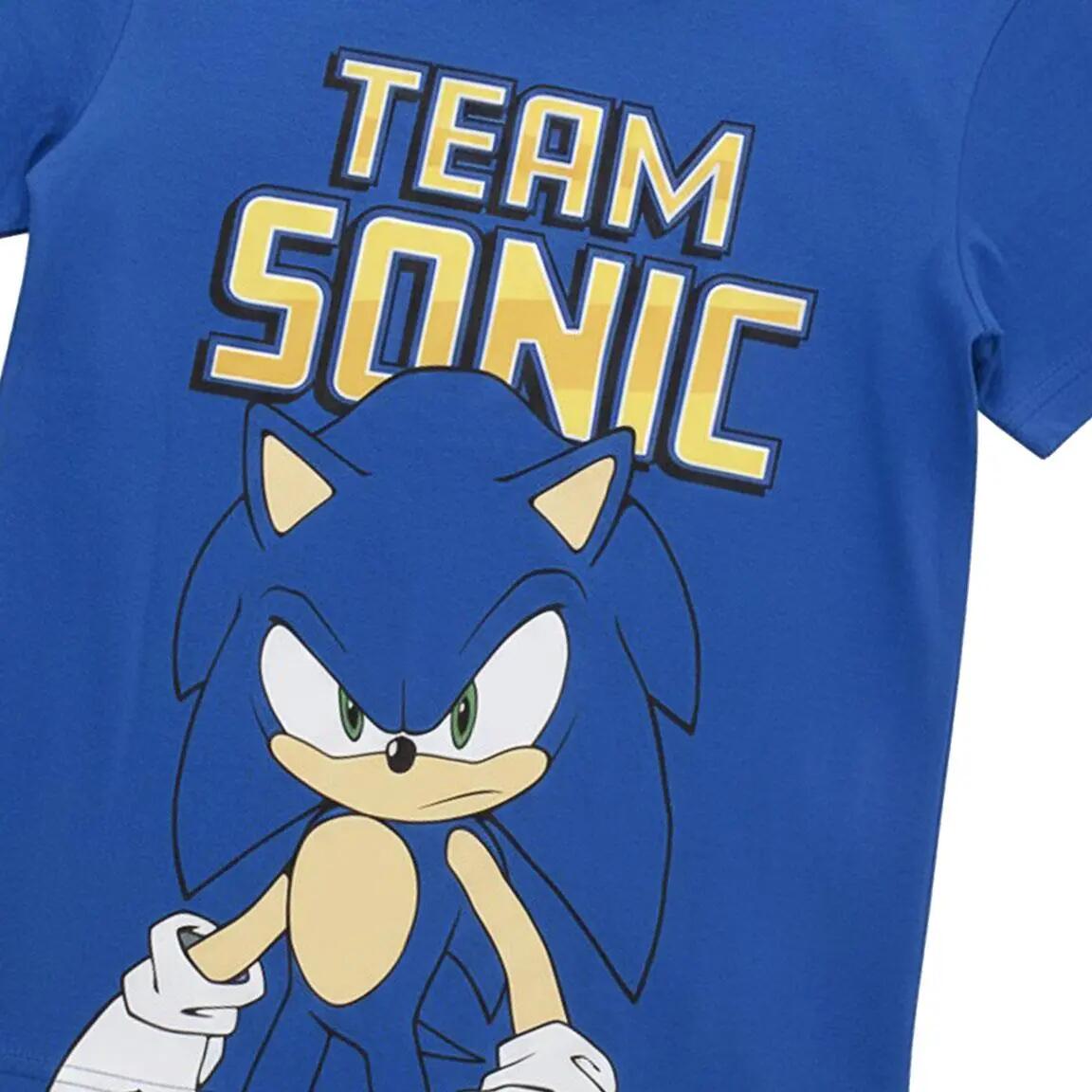 Schlafanzug Kurz Kinder Sonic Zweiteilig aus Baumwolle Blau 3/6