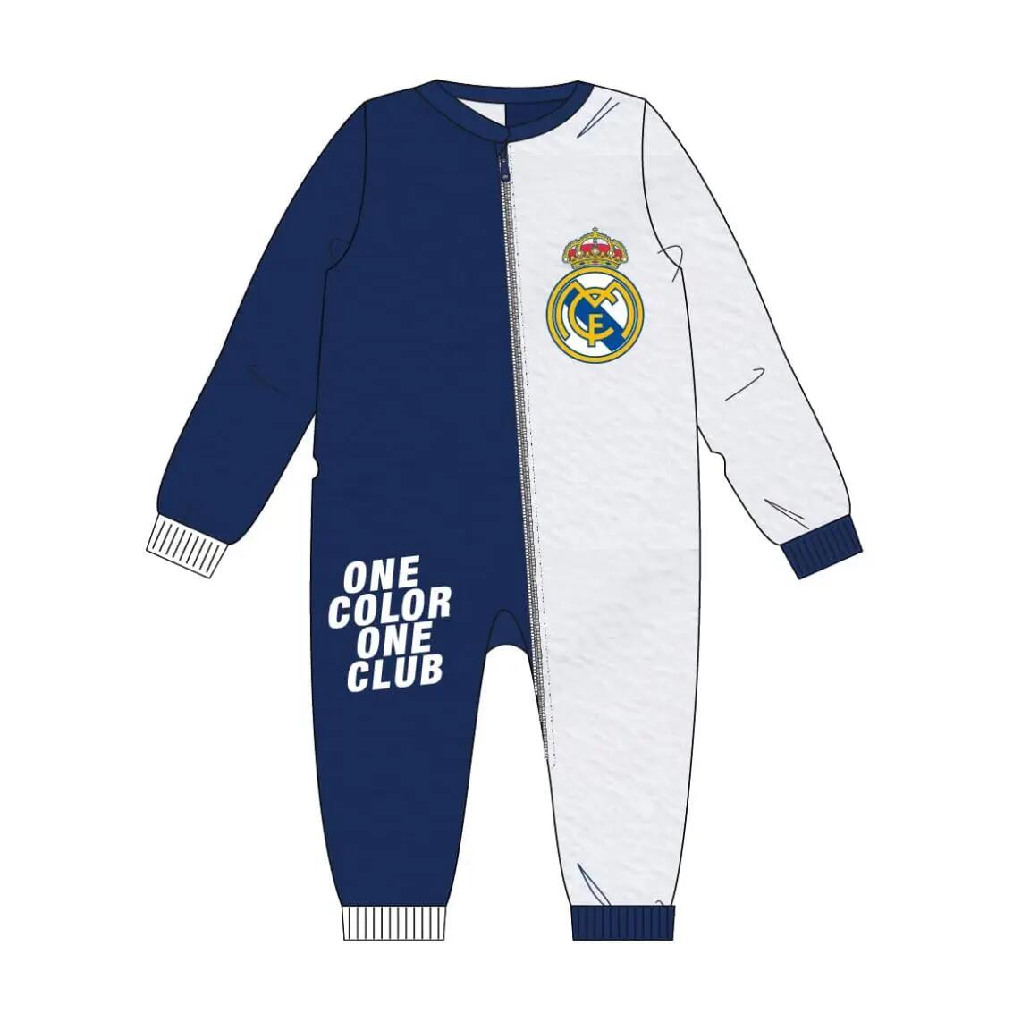 Pijama Comprido Infantil Real Madrid de Duas Peças de Poliéster Azul Marinho 1/6