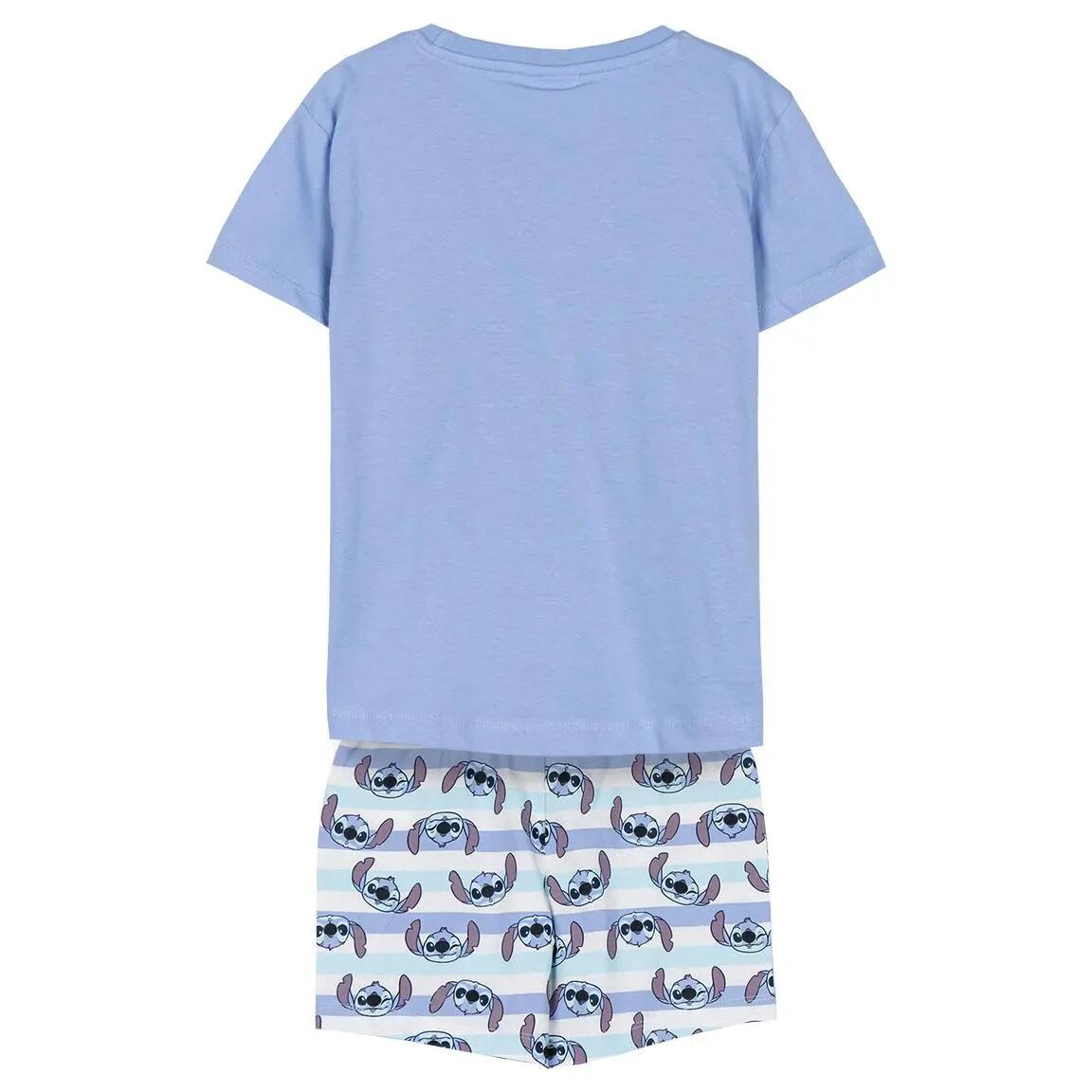 Pyjama Kort Kinder Stitch Tweedelig van Katoen Blauw 2/6