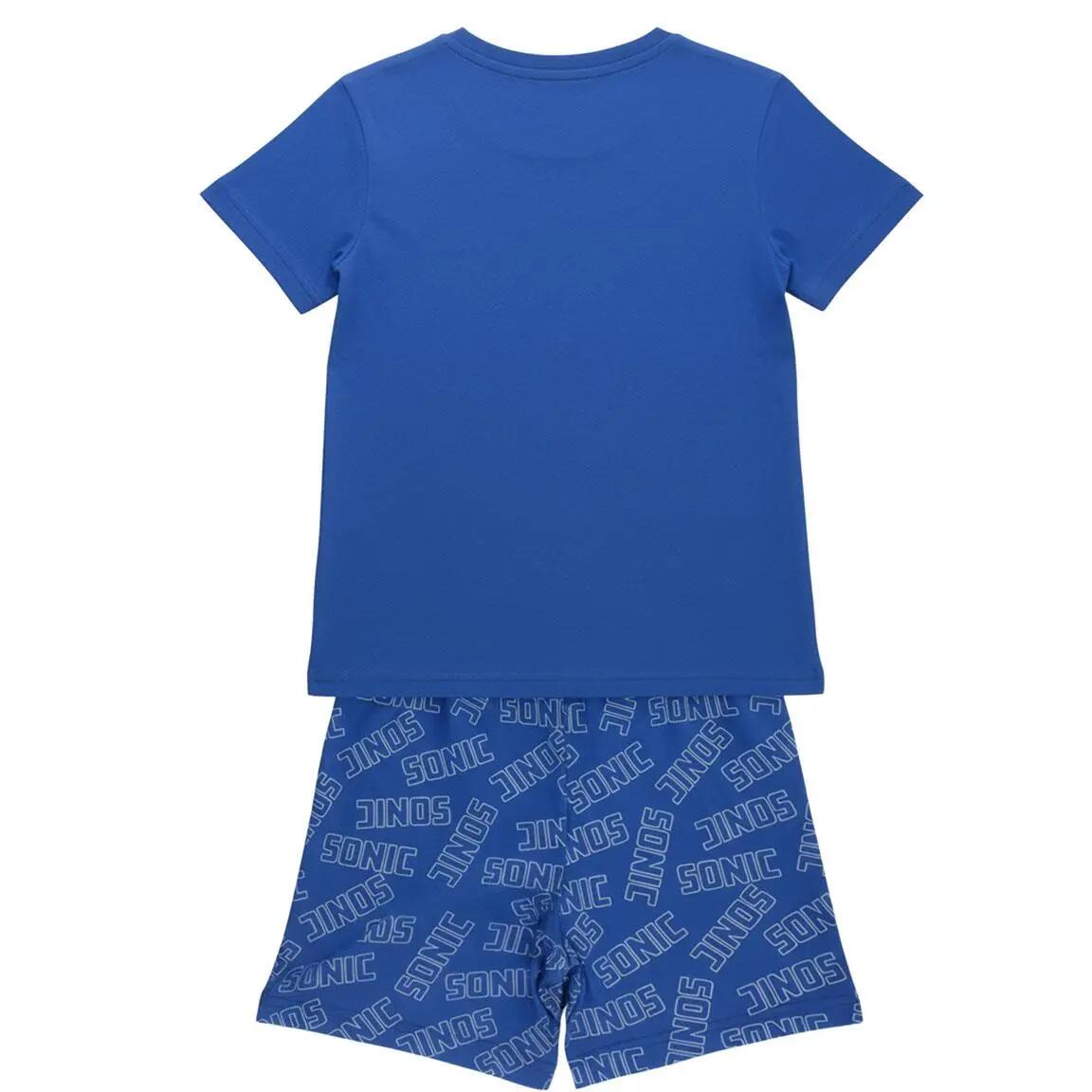 Schlafanzug Kurz Kinder Sonic Zweiteilig aus Baumwolle Blau 2/6