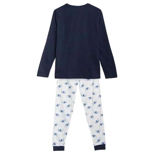 Pyjama Long Adulte Stitch Deux Pièces en Coton Bleu 3/3