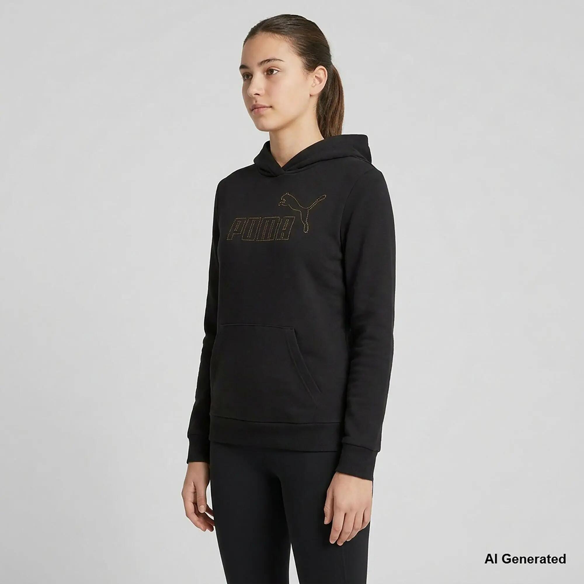 Felpa Puma Ess Rhinestone Hoodie Fl G Junior 3/4
