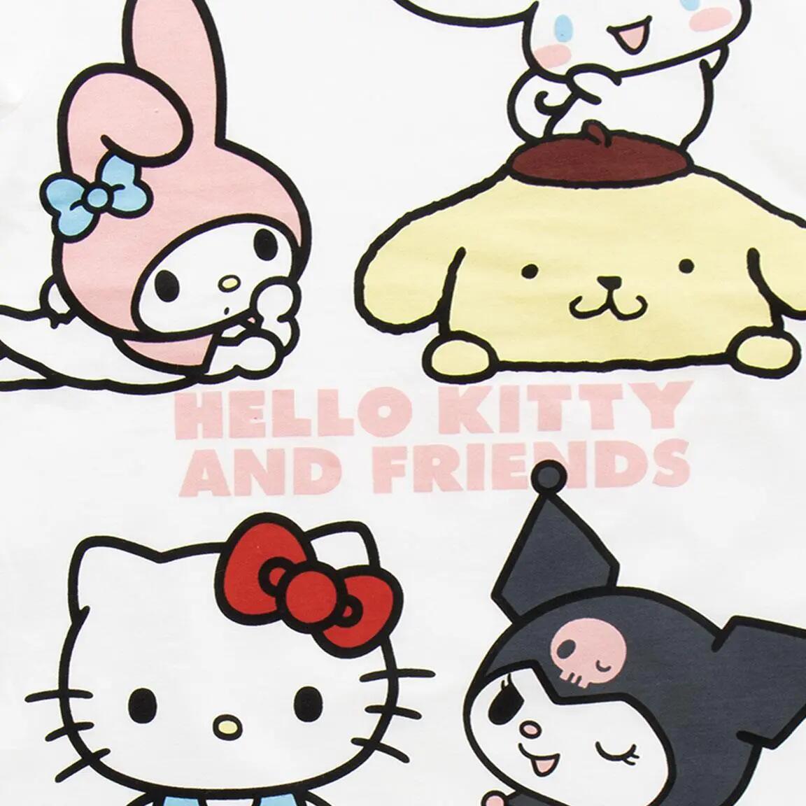 Pyjama Court Enfant Hello Kitty Deux Pièces en Coton Blanc 3/6