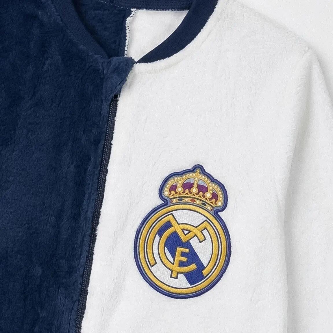 Pijama Comprido Infantil Real Madrid de Duas Peças de Poliéster Azul Marinho 5/6