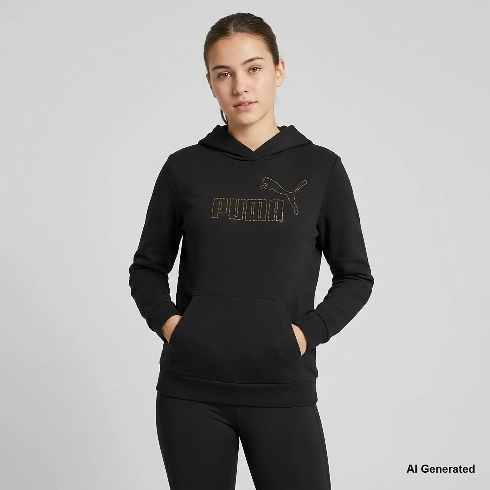 Felpa Puma Ess Rhinestone Hoodie Fl G Junior 2/4