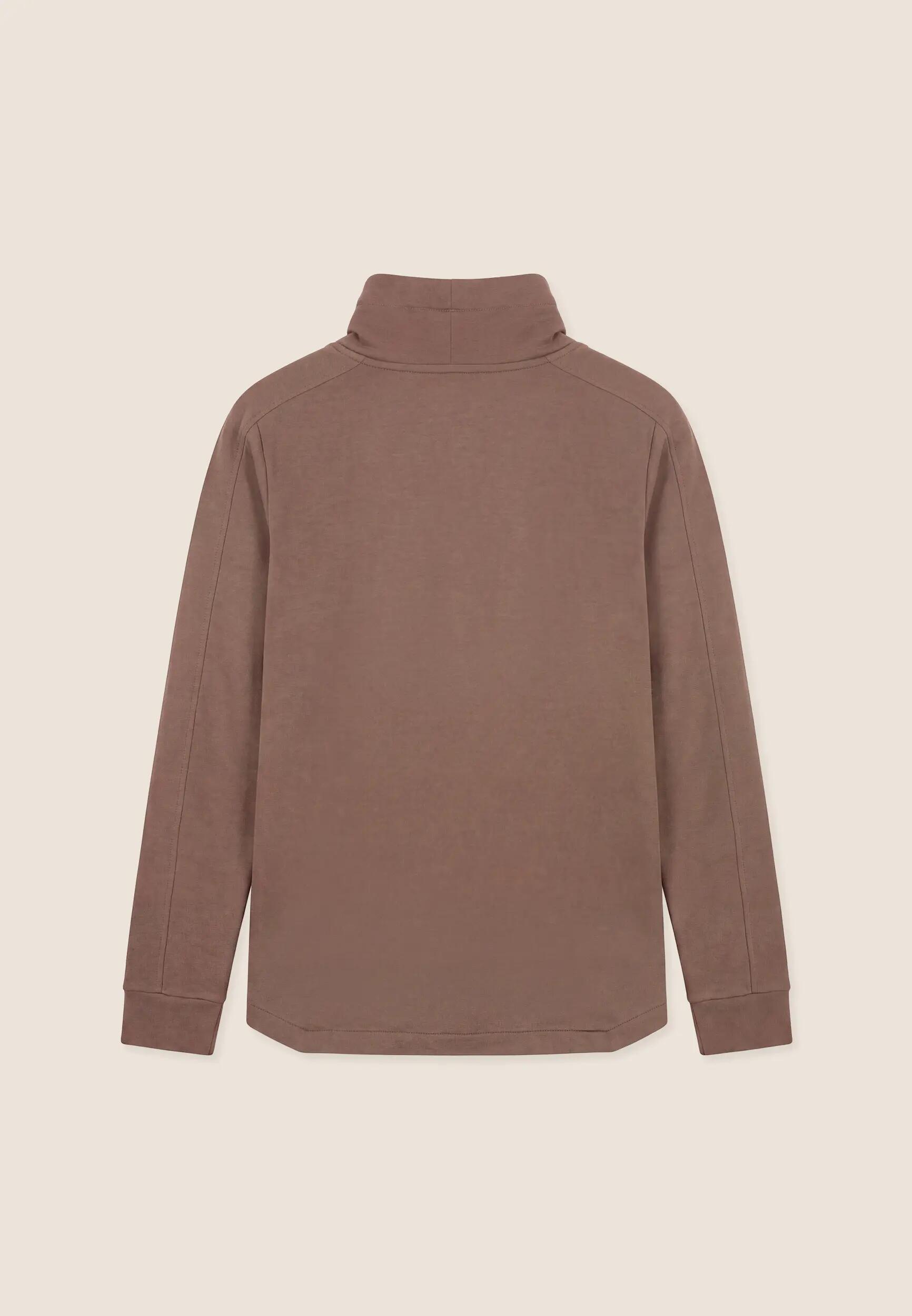 Sudadera de corte regular para mujer con cuello alto y bajo asimétrico 2/3