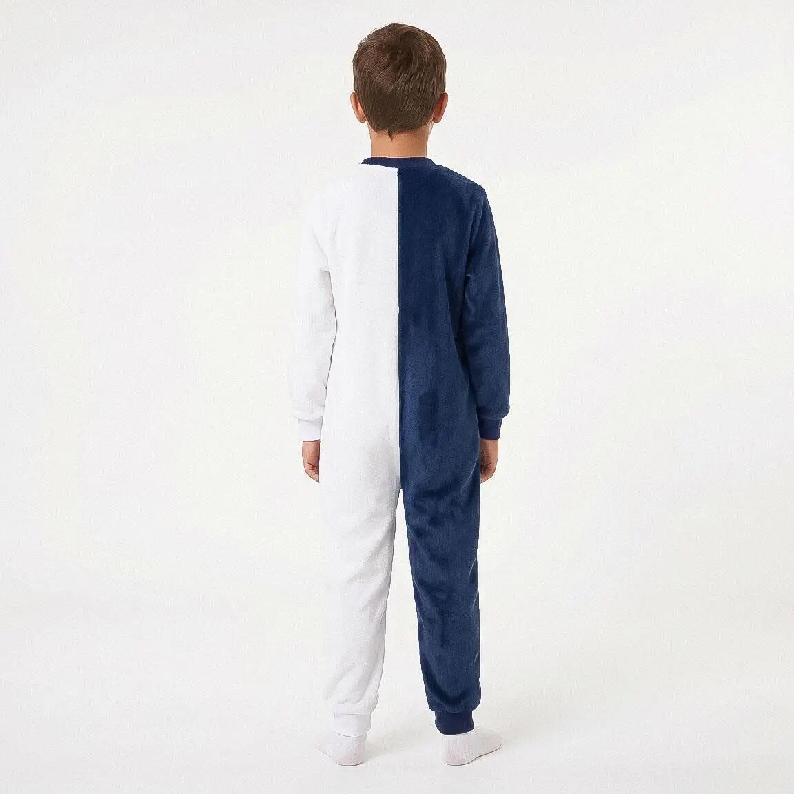 Pijama Comprido Infantil Real Madrid de Duas Peças de Poliéster Azul Marinho 3/6