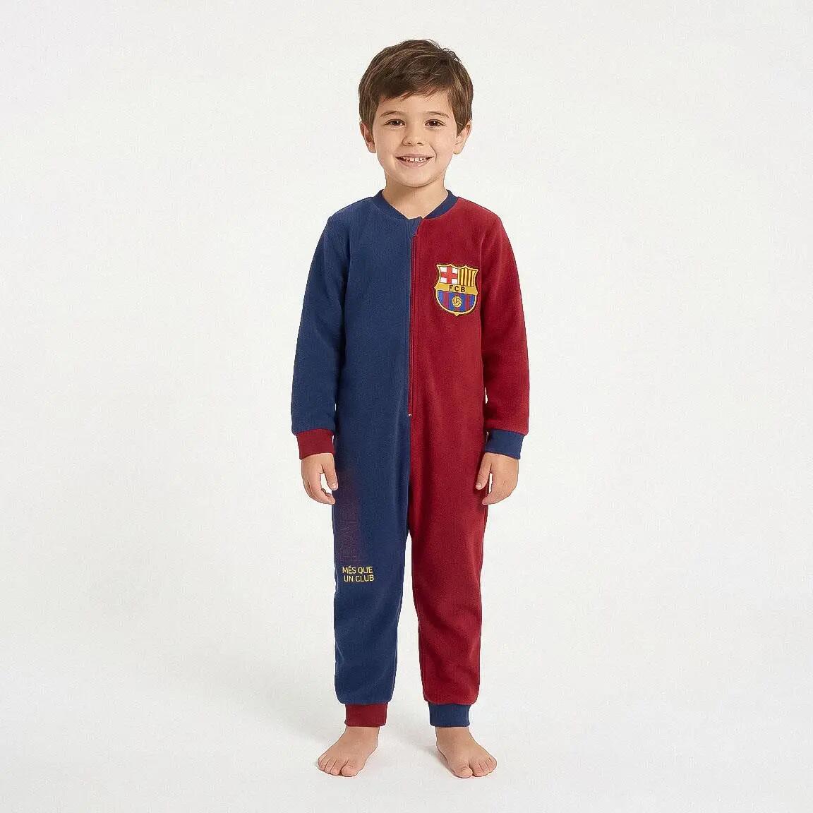 Pijama Largo Infantil FC Barcelona de Dos Piezas de Poliéster Multicolor 4/6