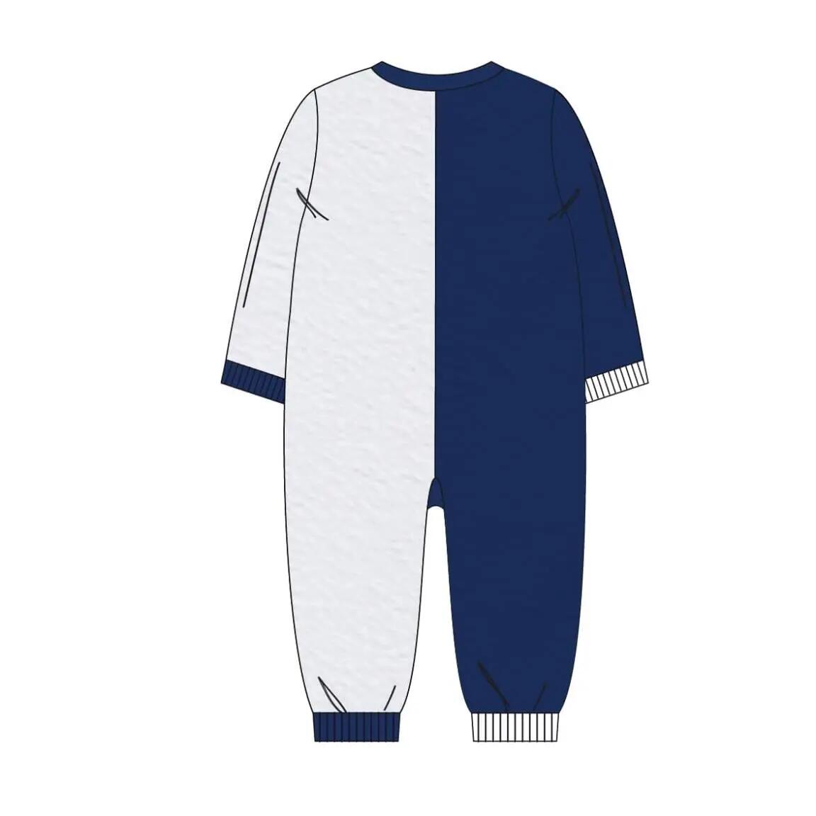 Pijama Comprido Infantil Real Madrid de Duas Peças de Poliéster Azul Marinho 2/6
