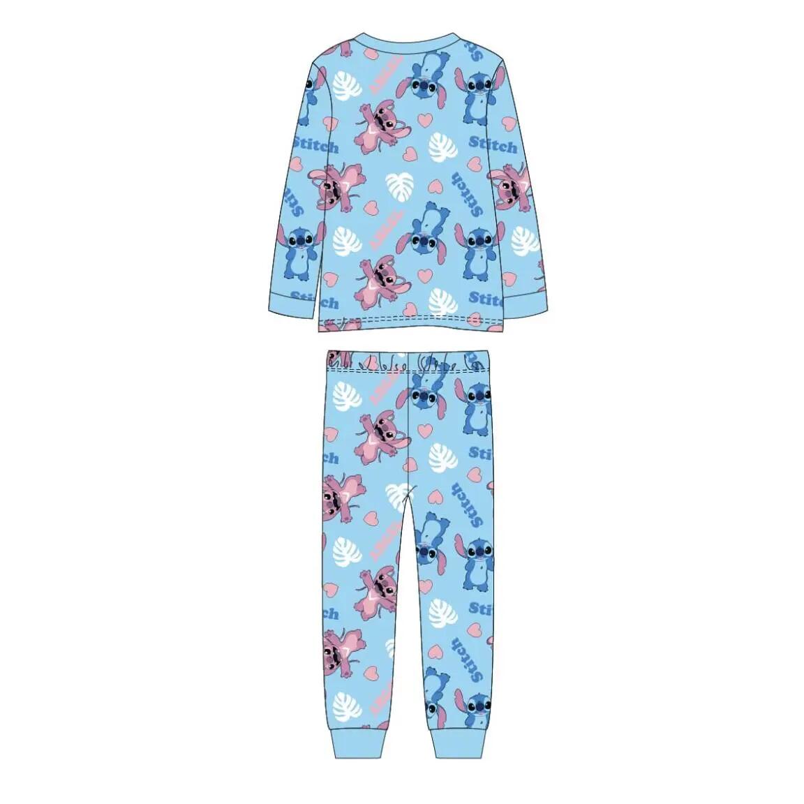 Pyjama Lang Kinder Stitch Tweedelig van Polyester Lichtblauw 2/6